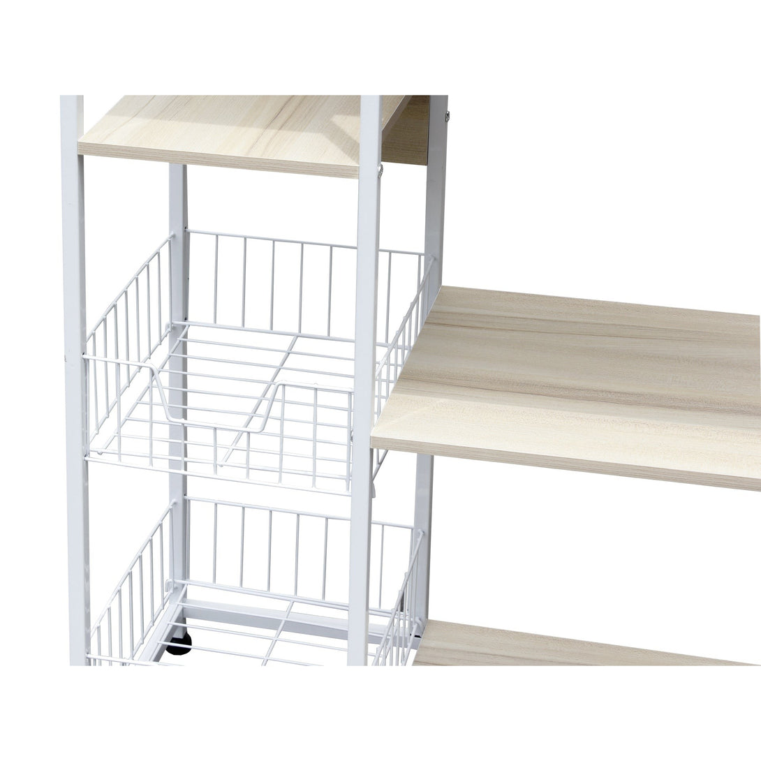 Nyos Kitchen Storage Shelf Microwave Stand with Baskets