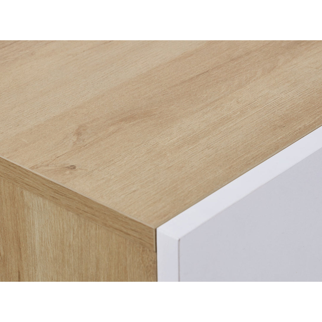 Harris 4 Drawers Tallboy - Oak + White