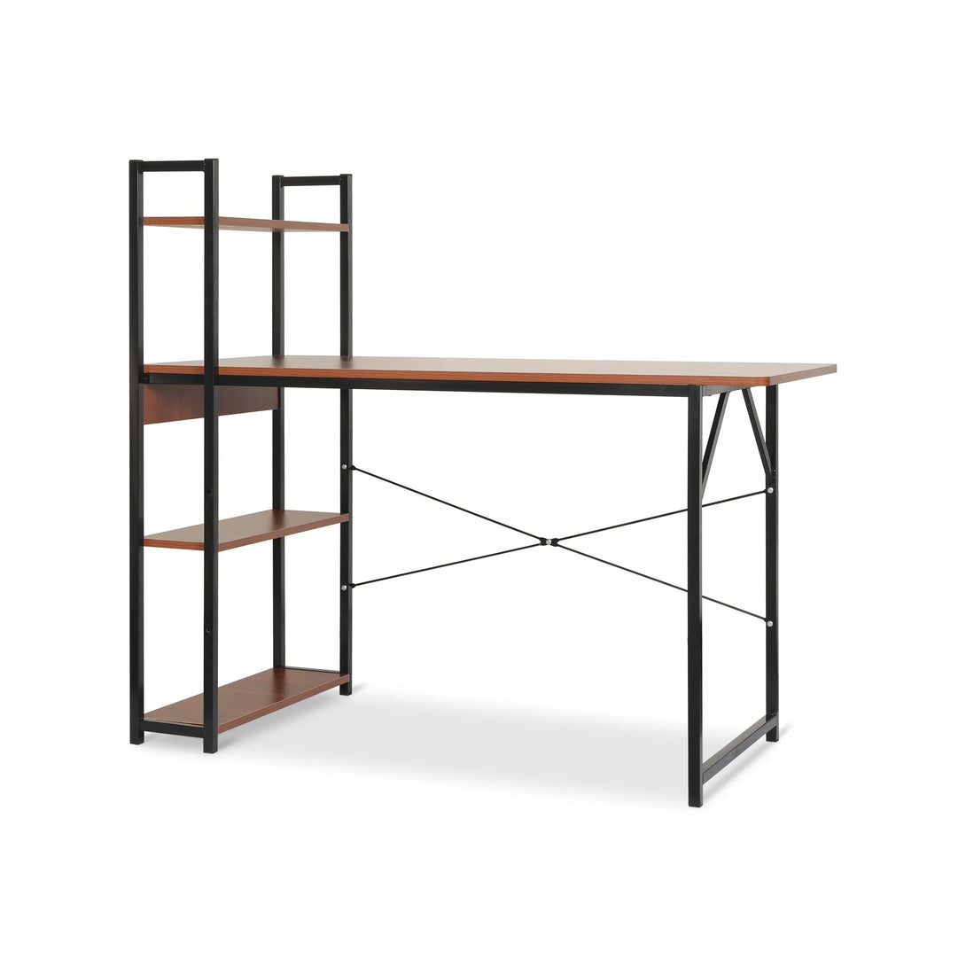 Kendahl 120cm Computer Desk with Bookshelf - Black