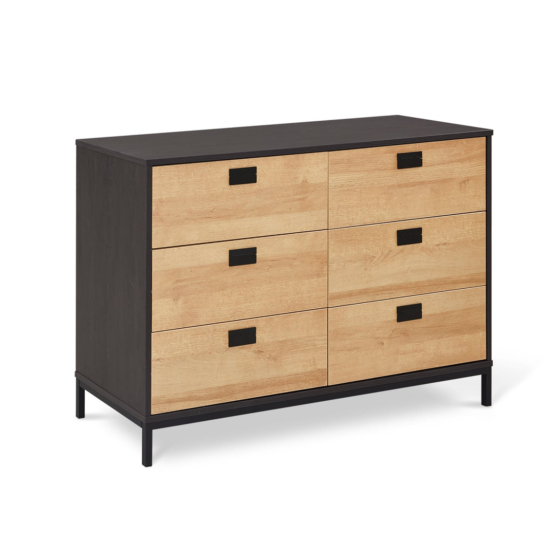 Morris Wooden Low Boy 6 Drawers - Oak