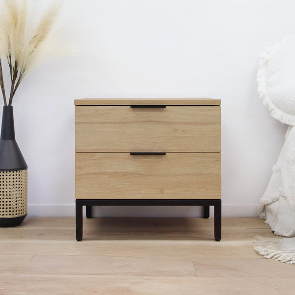 Ocala Wooden Bedside Table - Oak