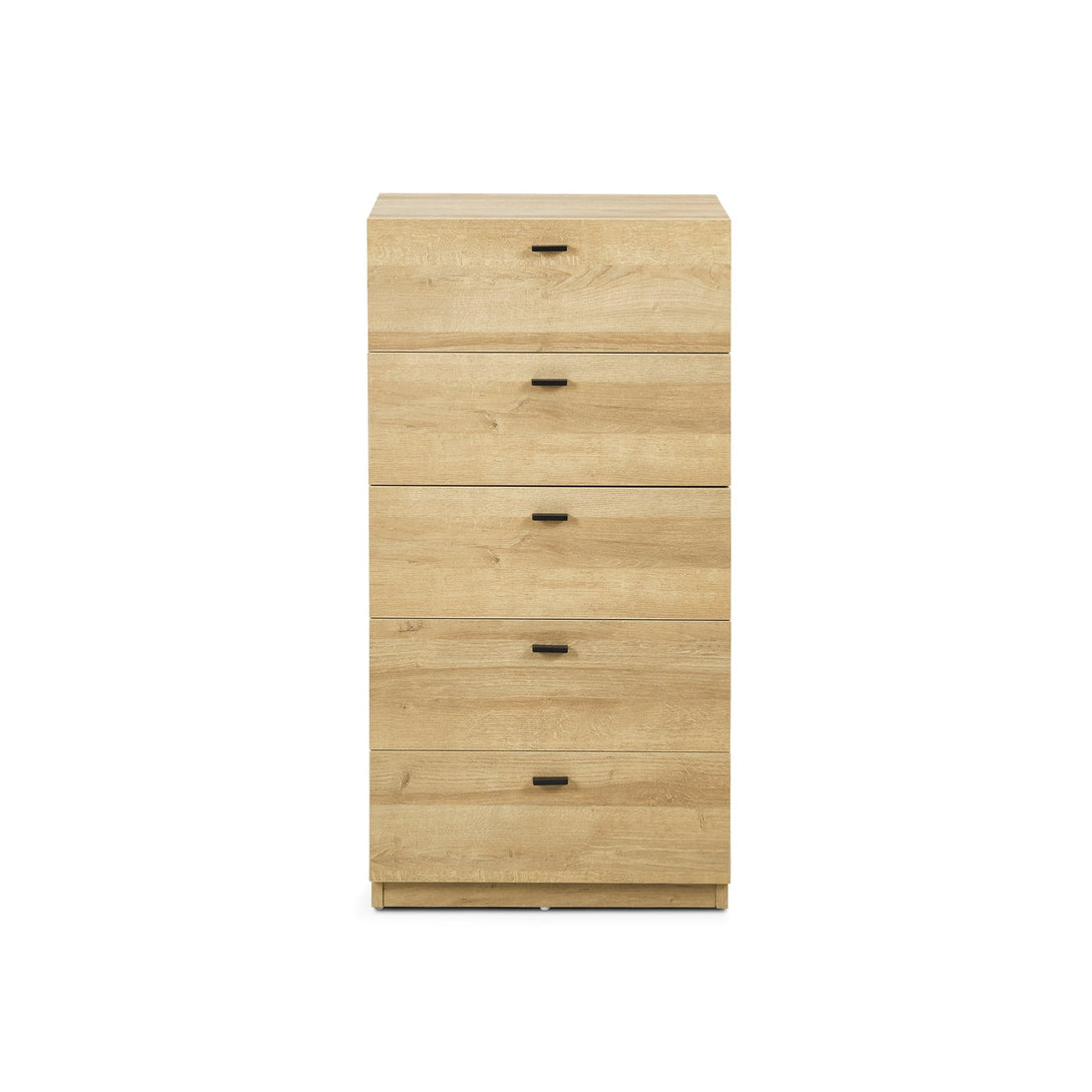 Hekla Tallboy 5 Drawer Chest Dresser - Oak