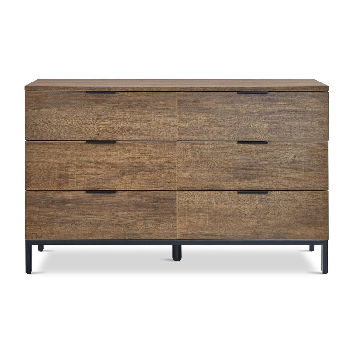 Ocala Low Boy 6 Drawer Chest Dresser - Walnut