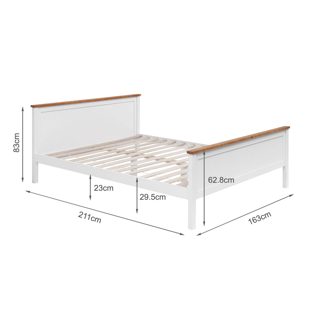 Kamet Queen Wooden Bed Frame - White