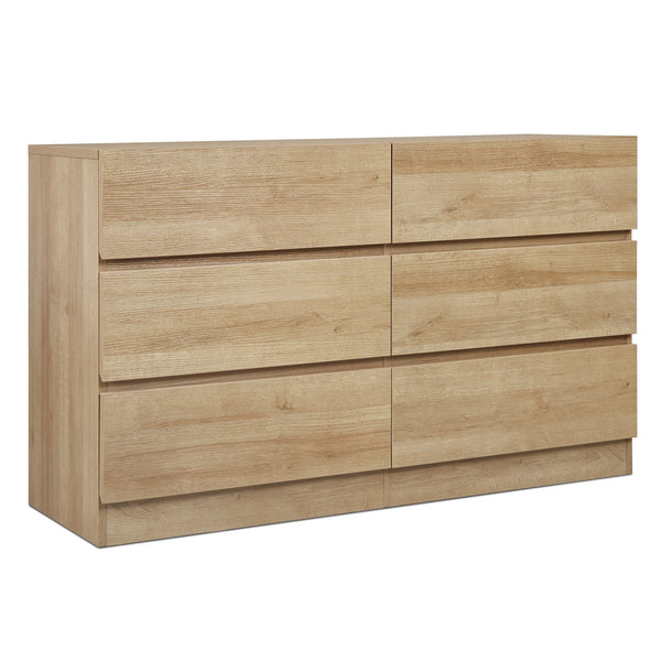Harris 6 Drawers Low Boy - Oak