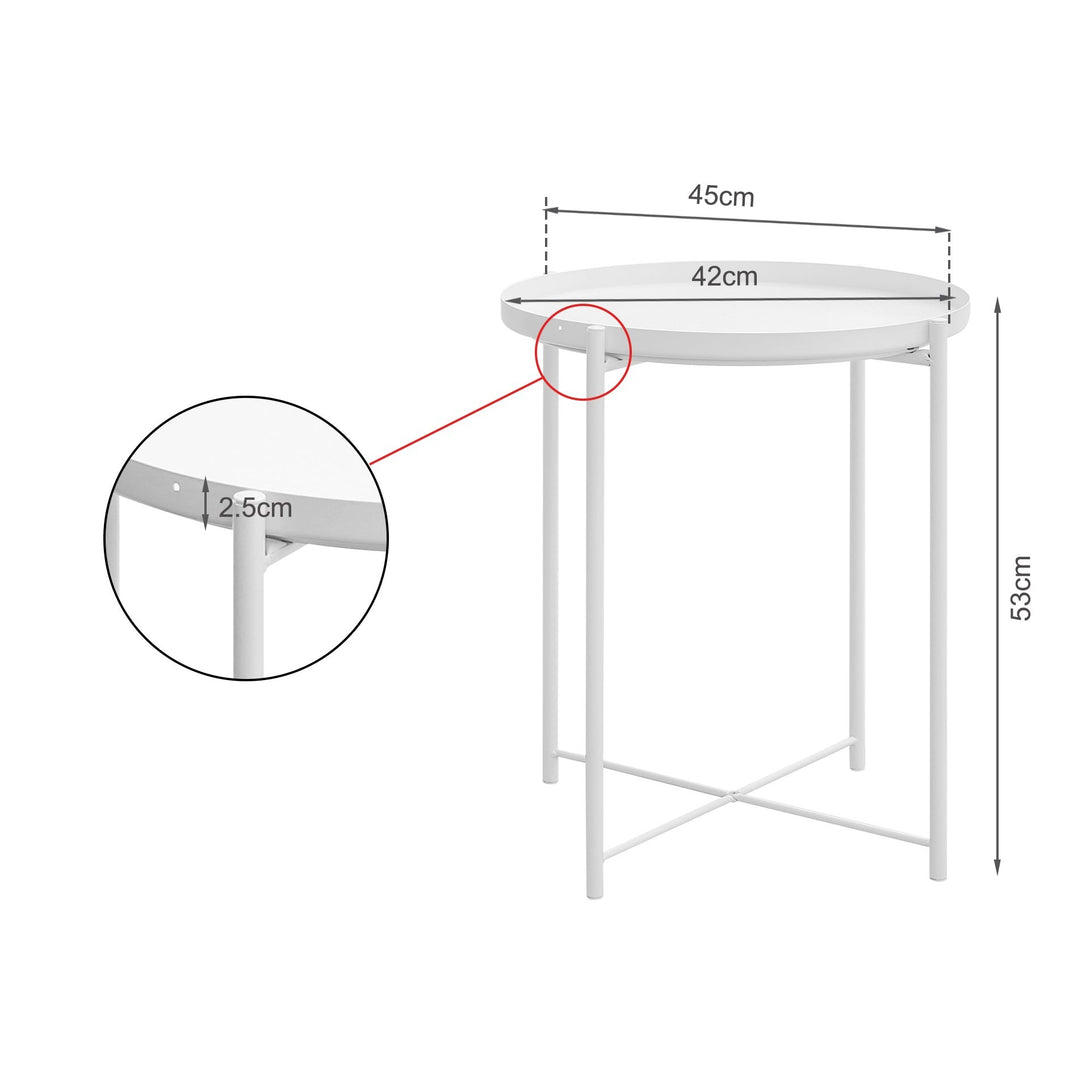 Ellison Round Side Table Coffee Table - White