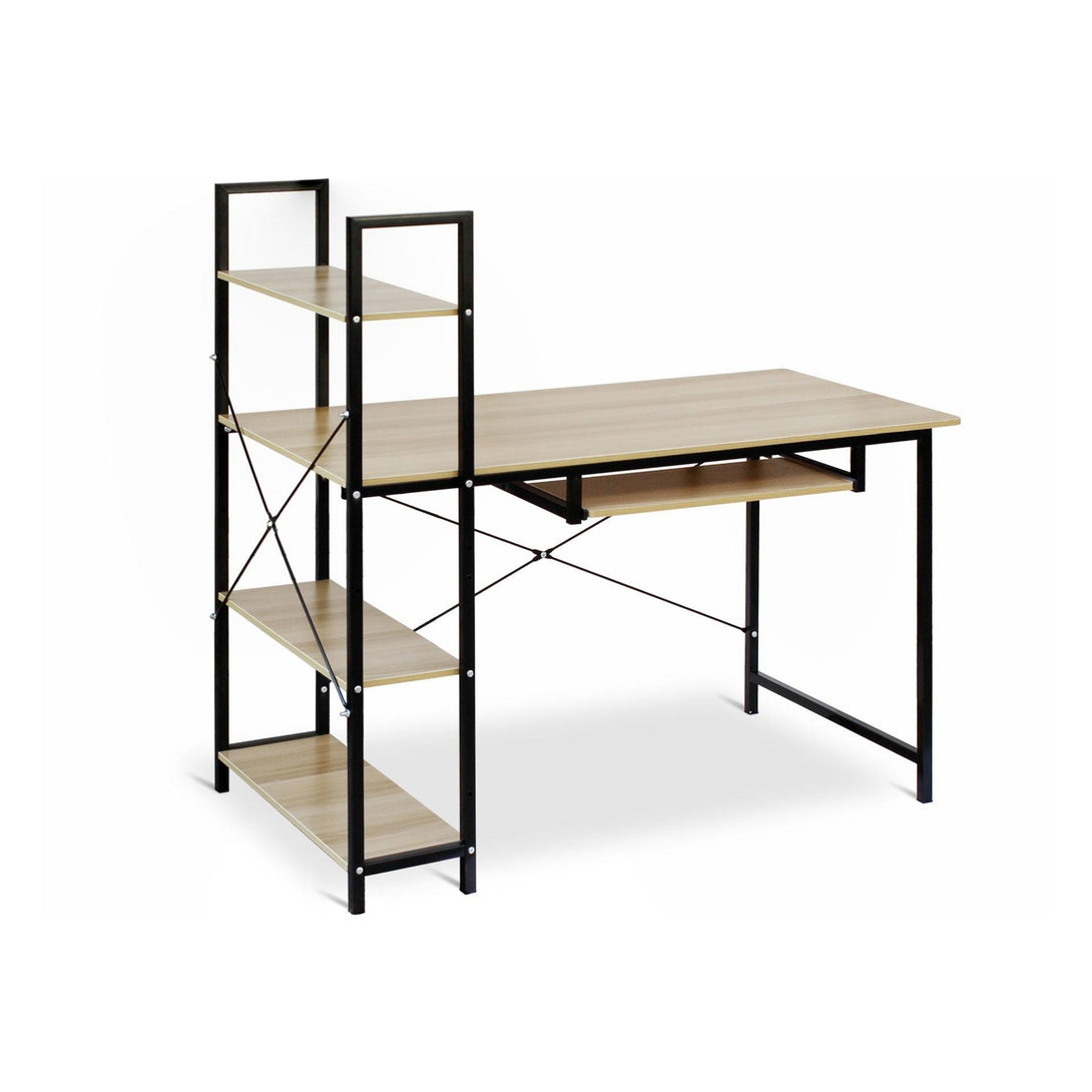 Gayle 120cm Computer Desk with Bookshelf - Black