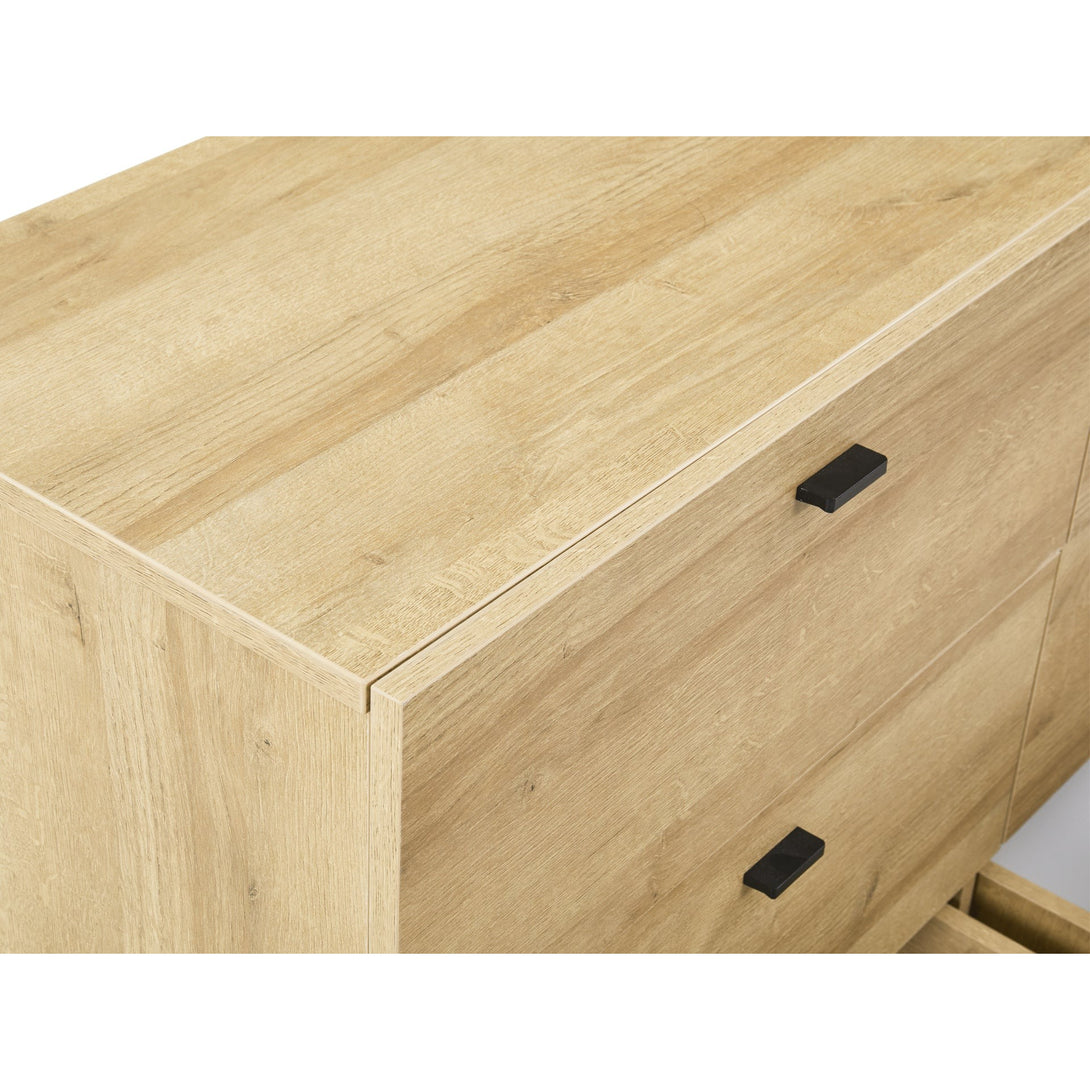Hekla Low Boy 6 Drawer Chest Dresser - Oak