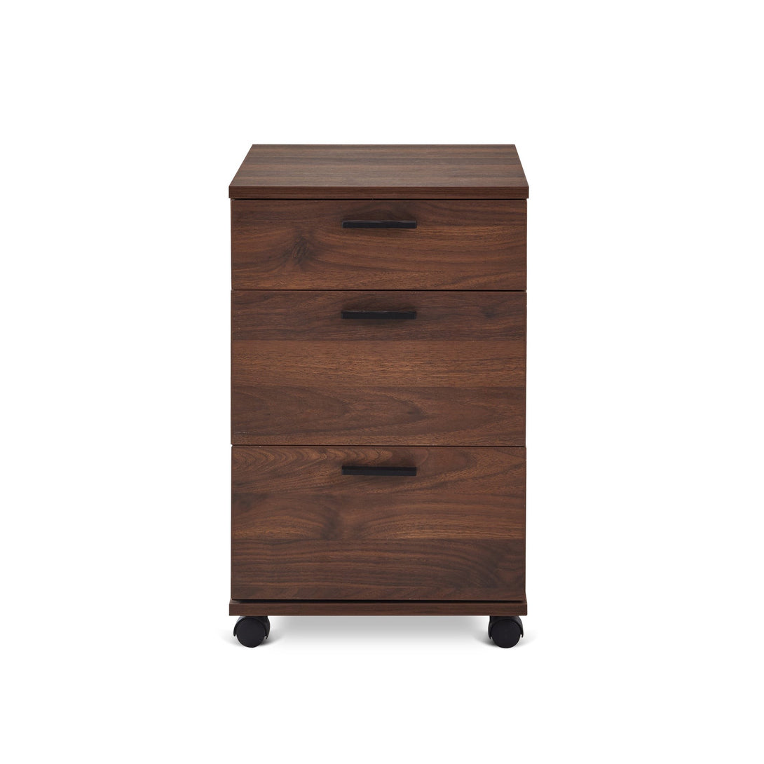 Nakia 3 Drawer Filing Cabinet - Walnut