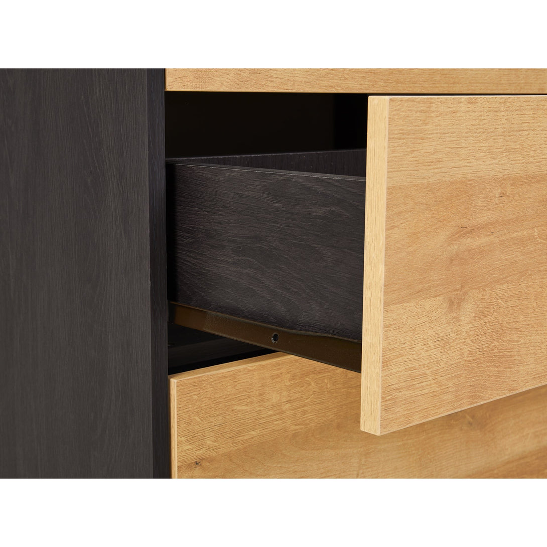 Morris Wooden Low Boy 6 Drawers - Oak