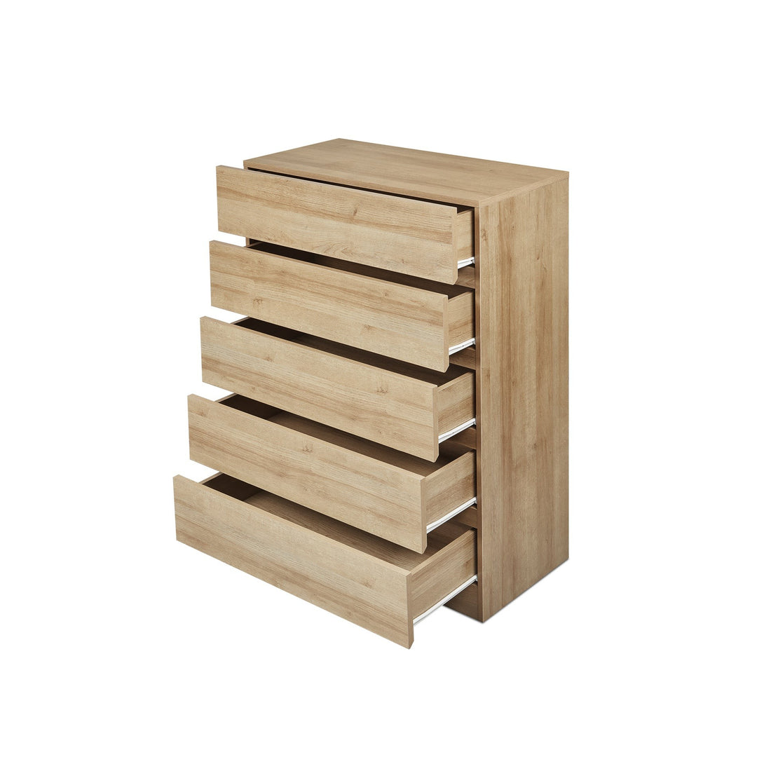 Harris 5 Drawers Tallboy - Oak