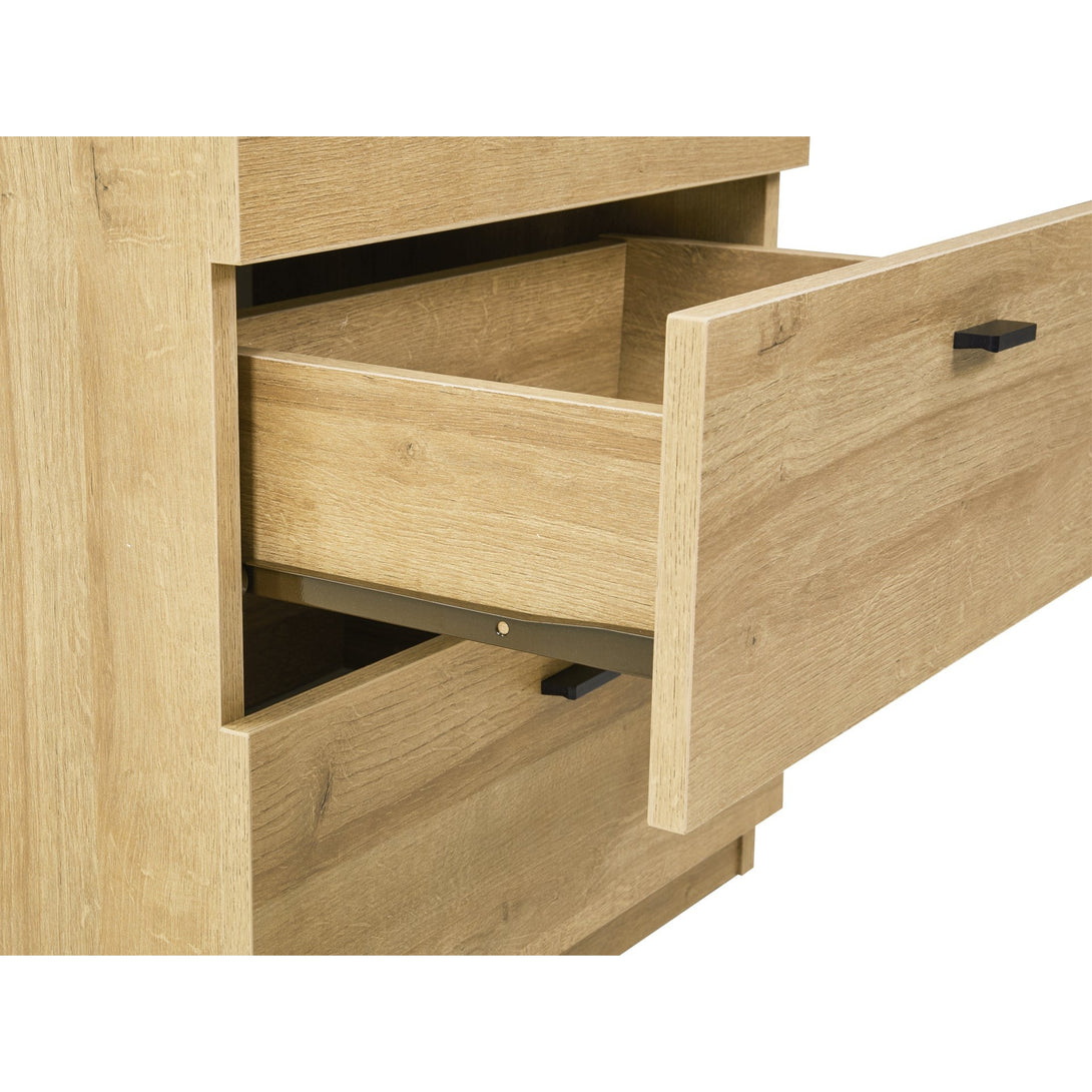 Hekla Tallboy 5 Drawer Chest Dresser - Oak