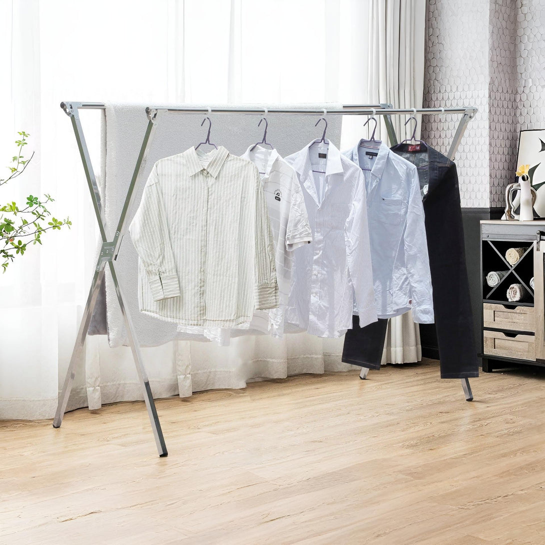 Stainless Steel Foldable Clothes Drying Rack Stand Clothes Rack Airer