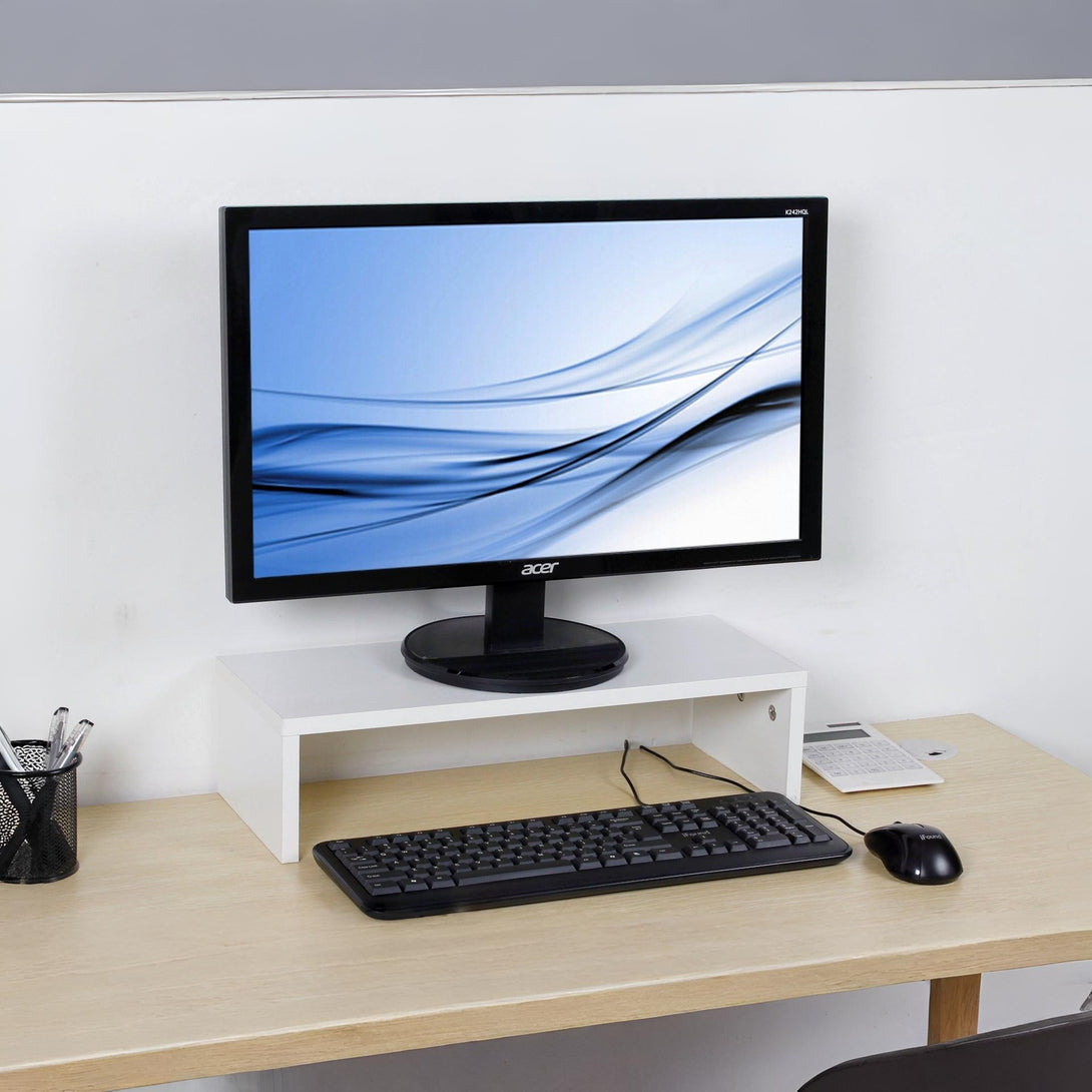 Computer Monitor Stand Laptop Stand Riser - White