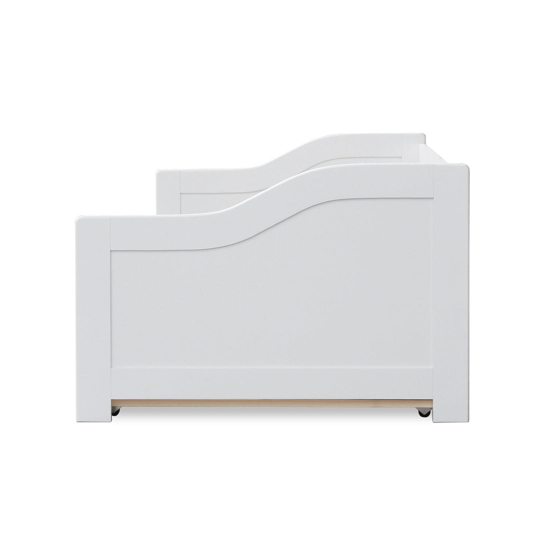 Laila Single Wooden Trundle Bed Frame - White