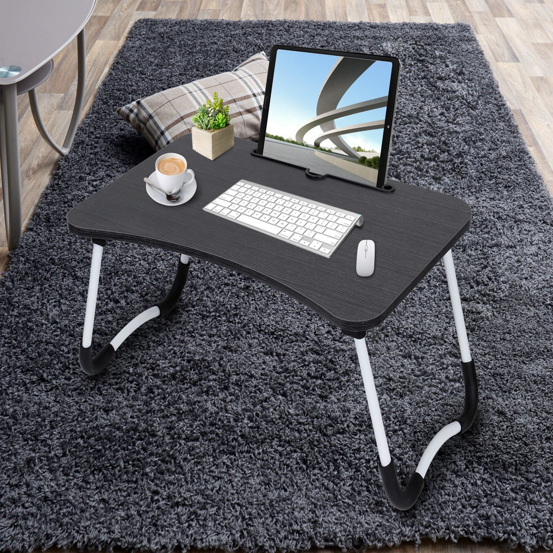 Portable Anti-Slip Laptop Desk Laptop Tray Table - Black