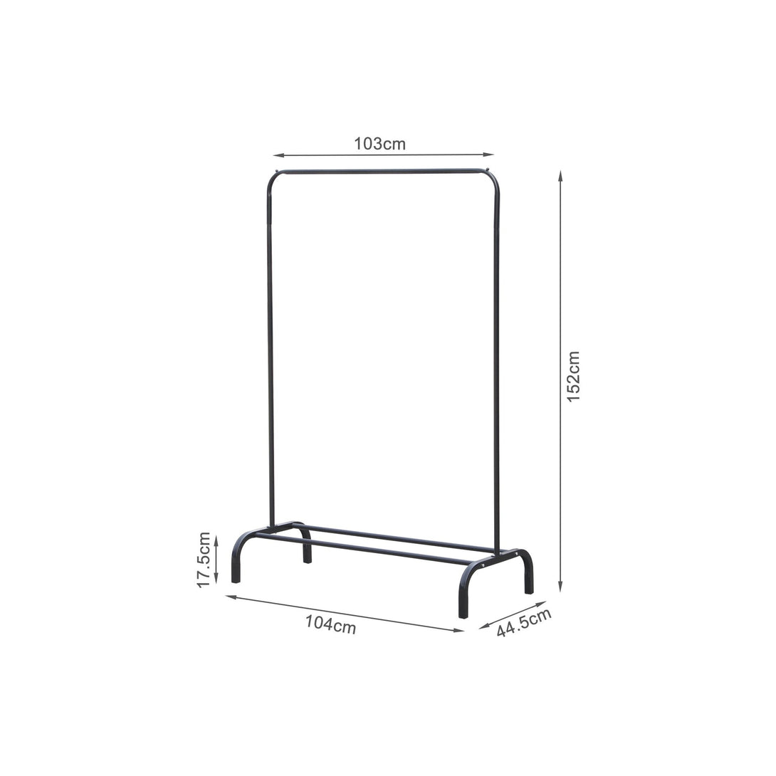 Metal Clothes Rack Stand Coat Hanger 104 x 152cm - Black