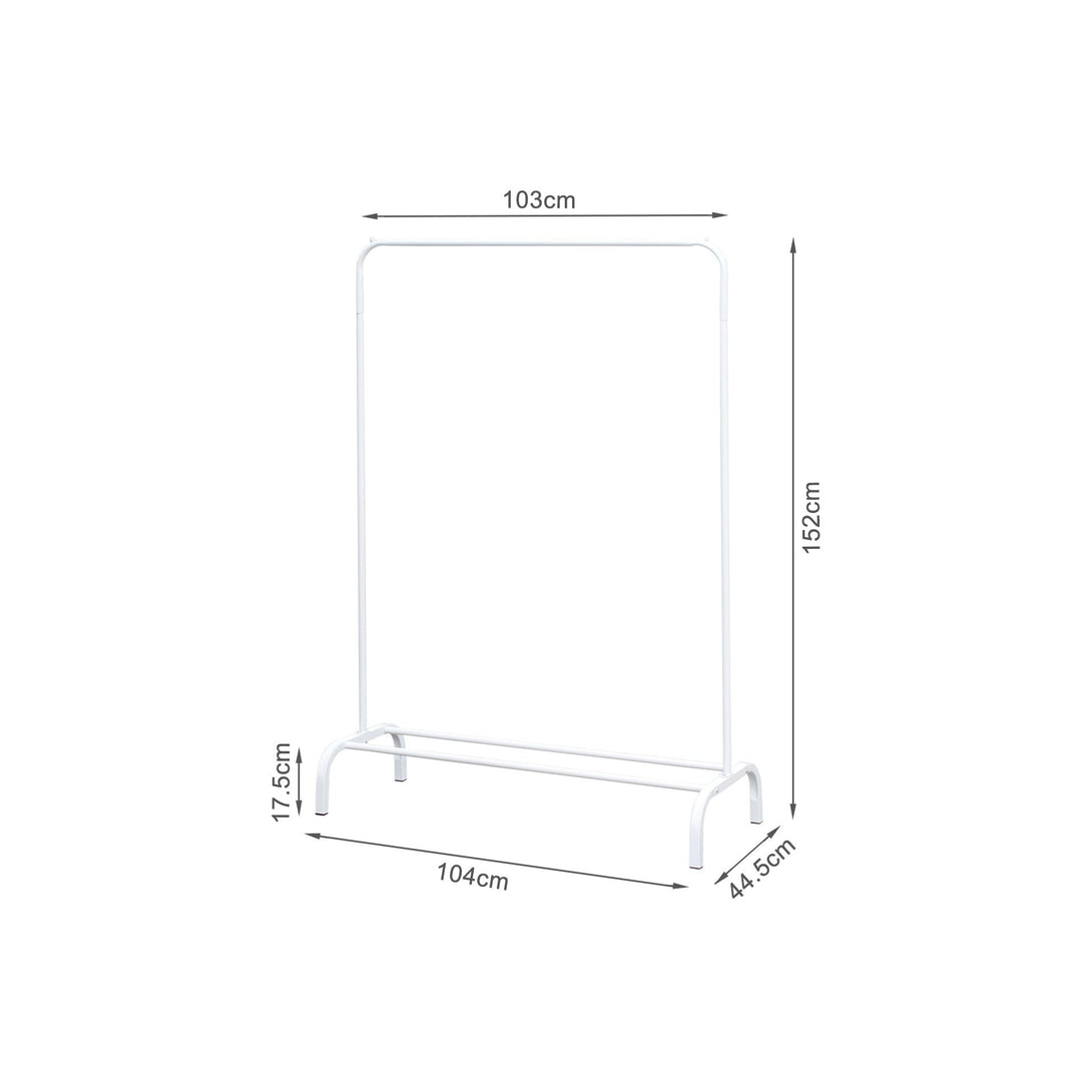 Metal Clothes Rack Stand Coat Hanger 104 x 152cm - White