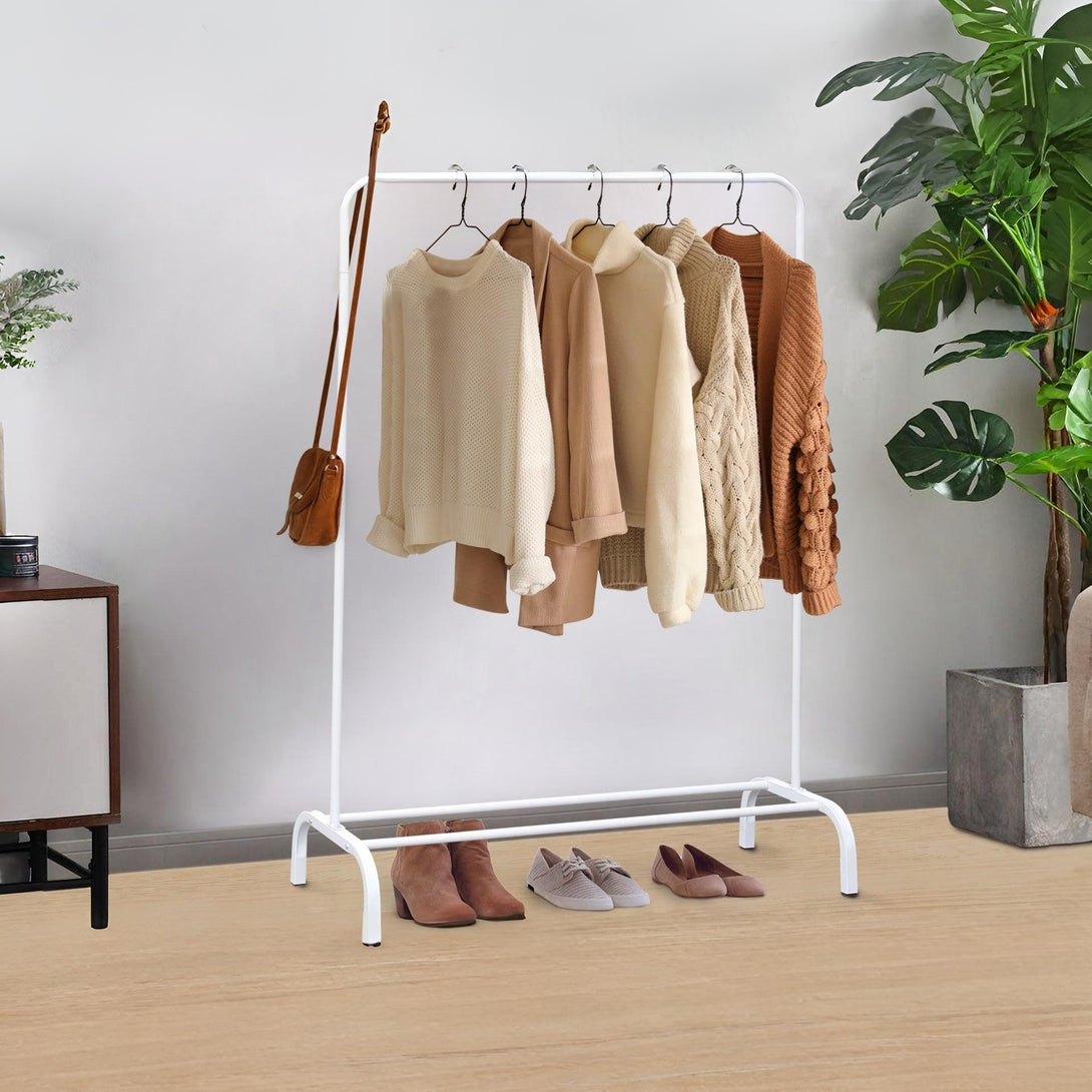 Metal Clothes Rack Stand Coat Hanger 104 x 152cm - White