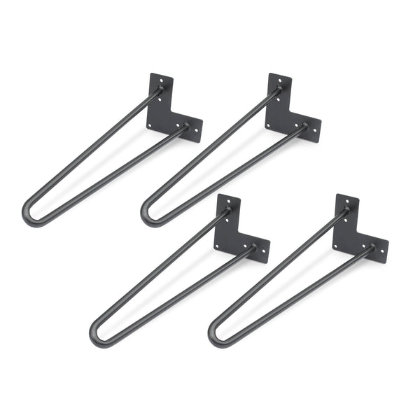 41cm Hairpin Table Leg 2 Rod Steel Metal - Set of 4
