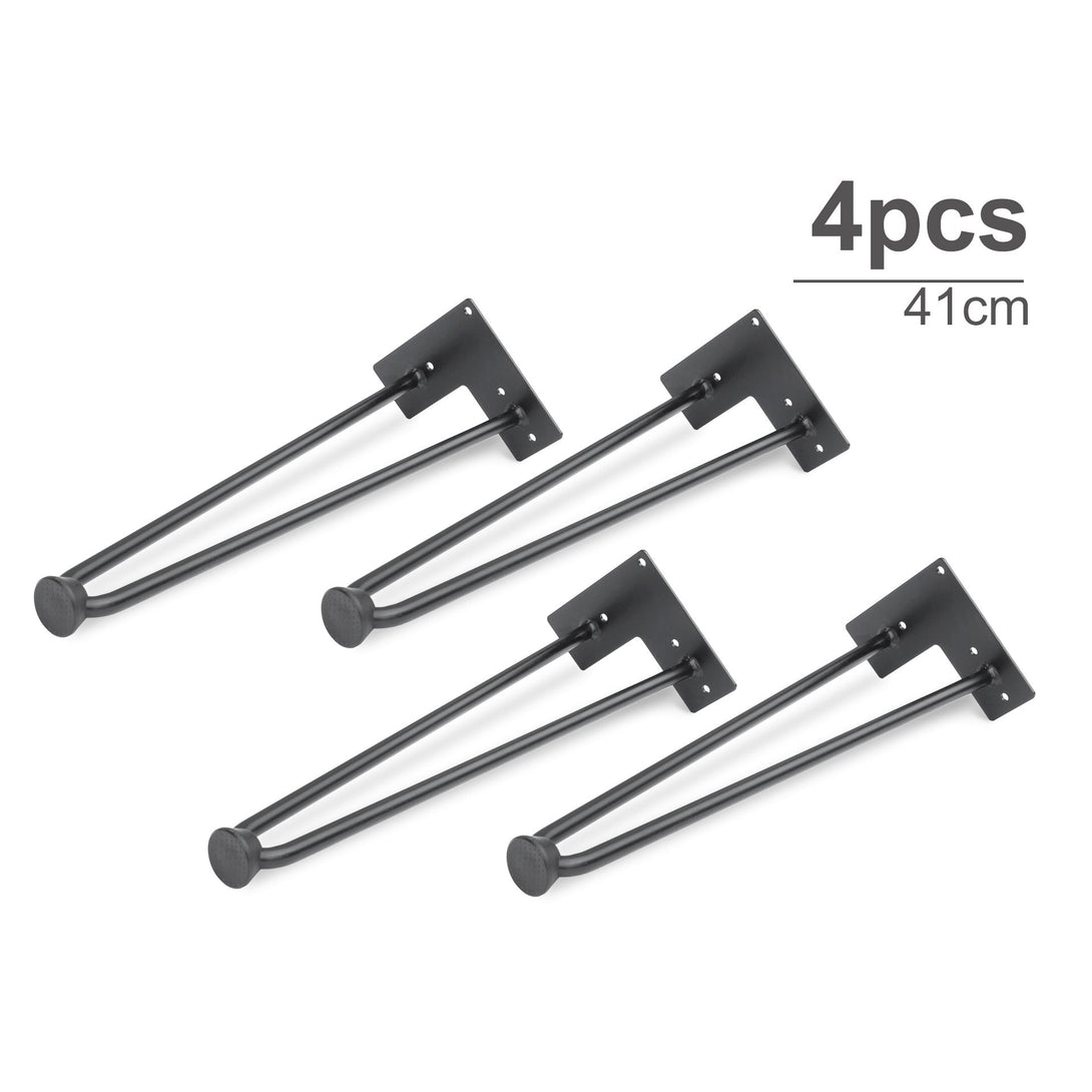 41cm Hairpin Table Leg 2 Rod Steel Metal - Set of 4