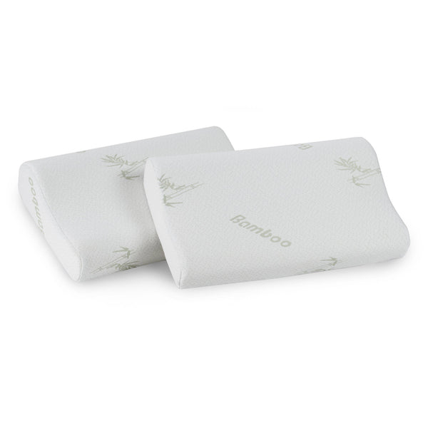 Memory Foam Pillow with Bamboo Cover - Set of 2 - M
