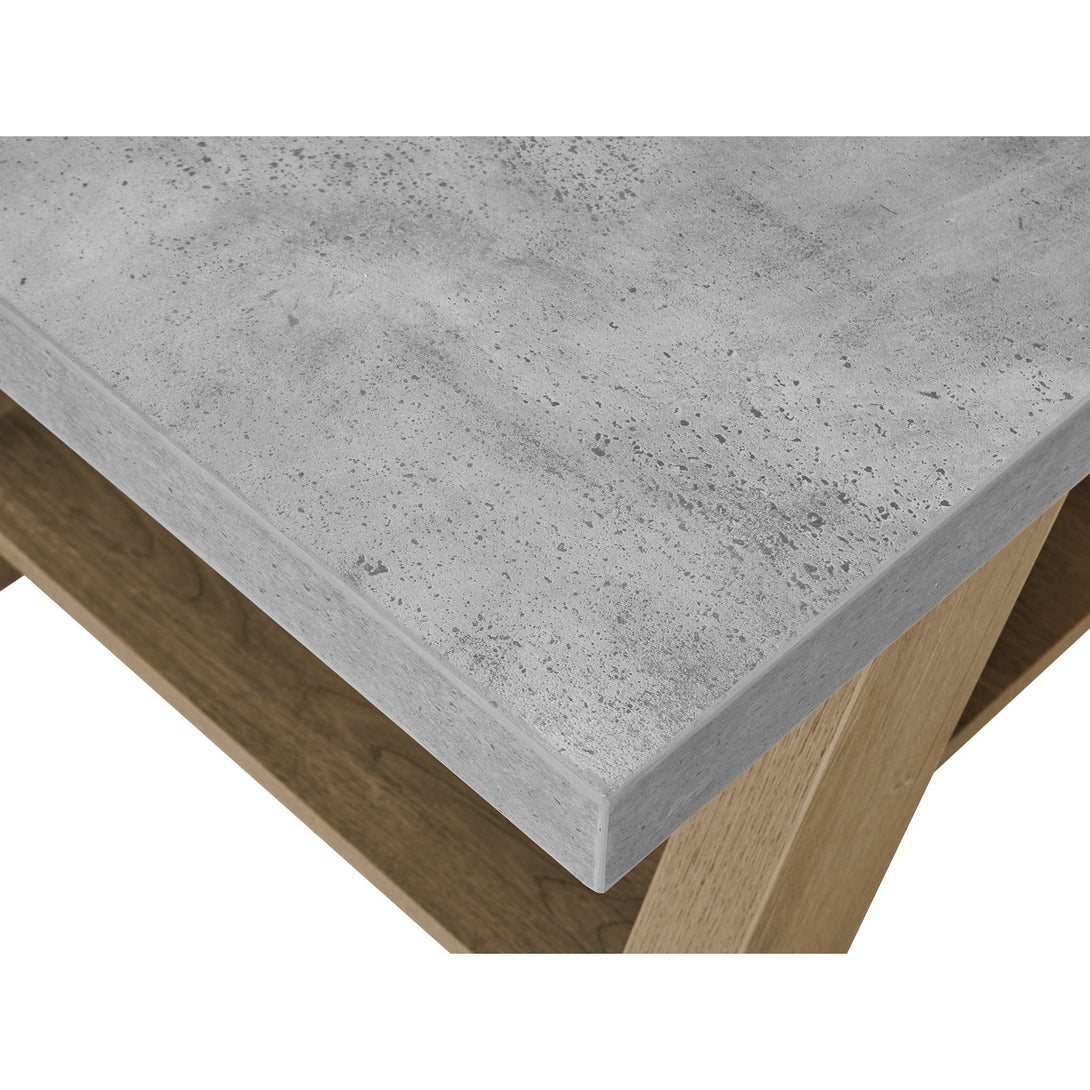 Tommie Rectangular Coffee Table - Cement + Oak