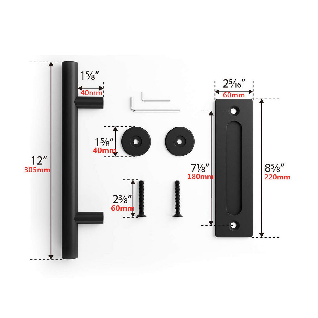 Barn Door Handle 12” - Black