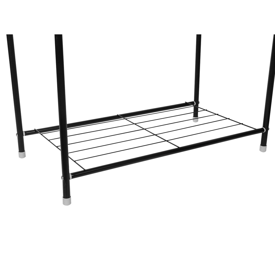 Clothing Garment Rack with Shelves - Black