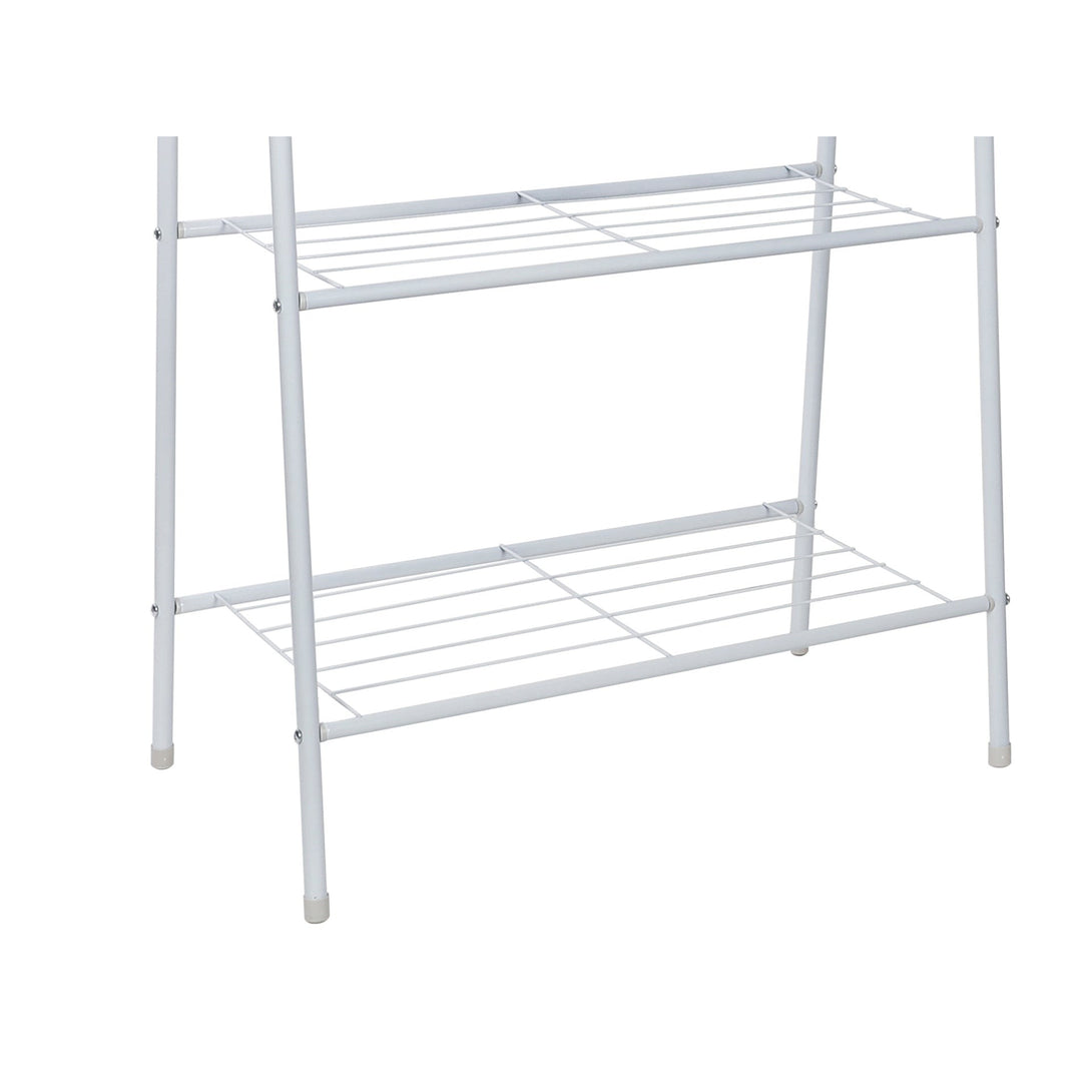 Metal Clothes Rack Stand - White