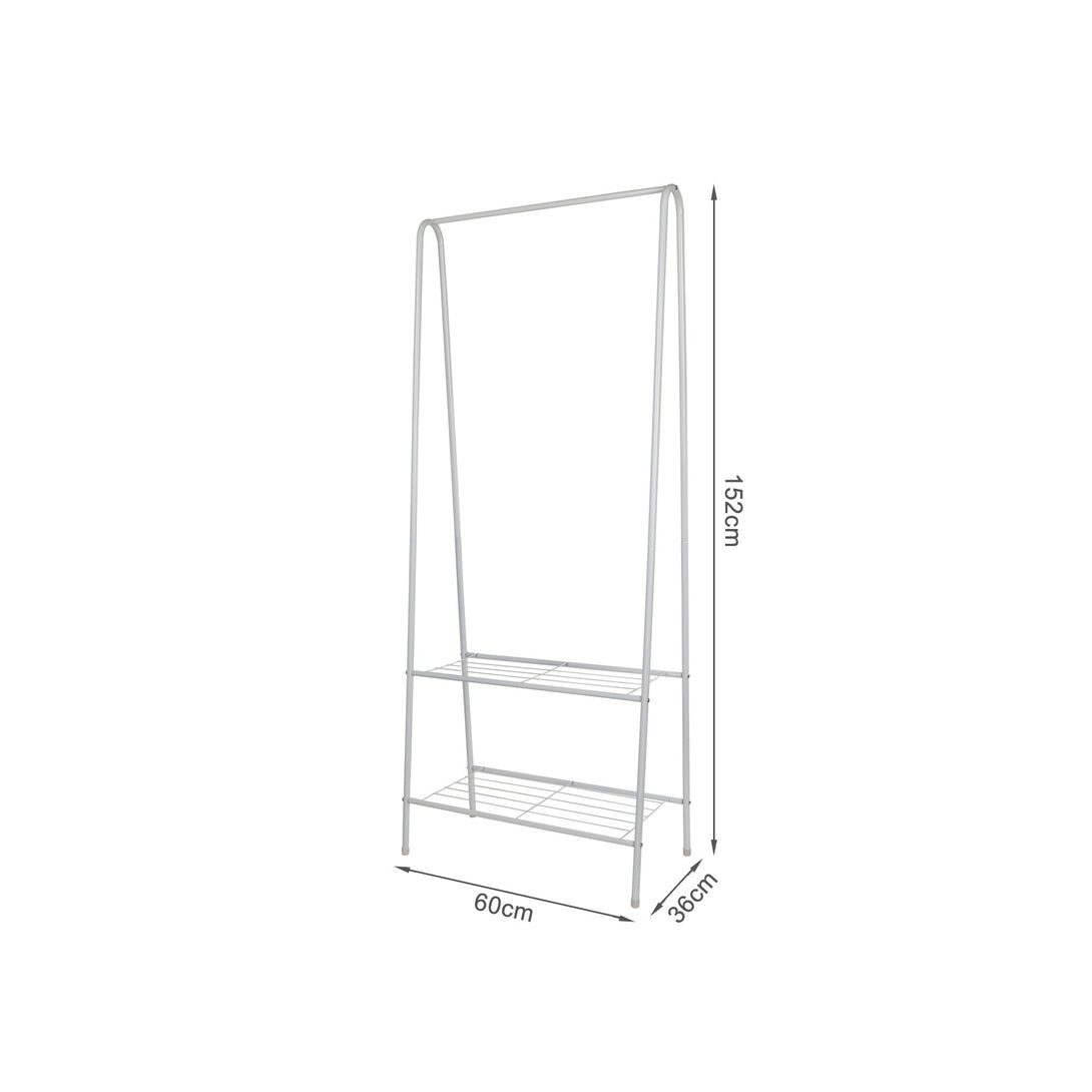 Metal Clothes Rack Stand - White