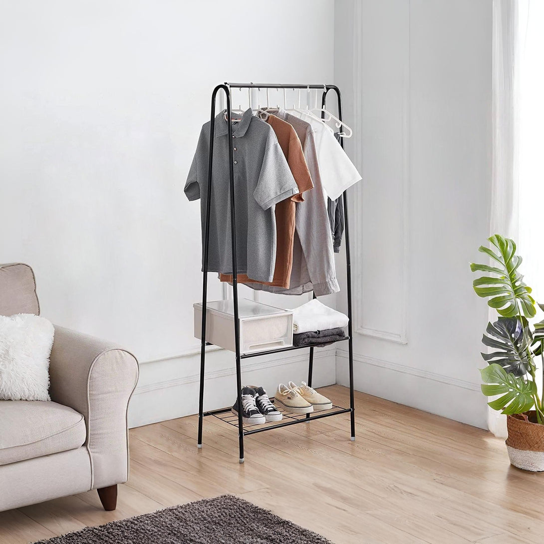 Metal Clothes Rack Stand - Black