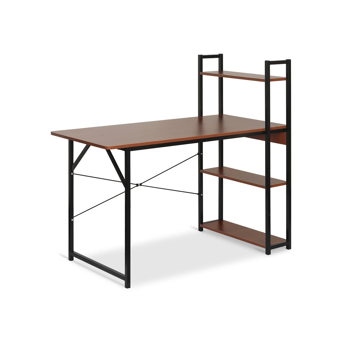 Kendahl 120cm Computer Desk with Bookshelf - Black