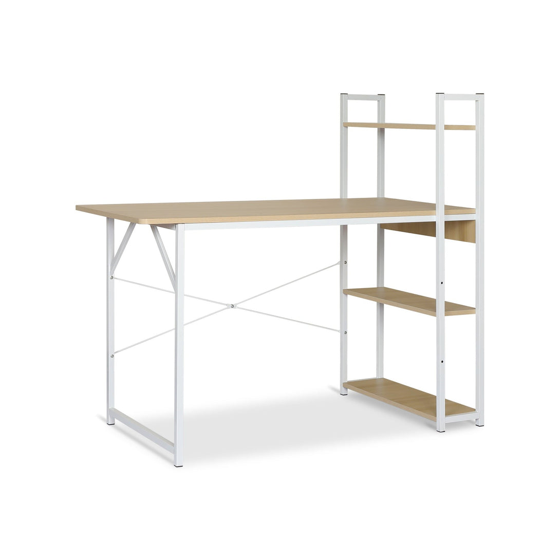 Kendahl 120cm Computer Desk with Bookshelf - White