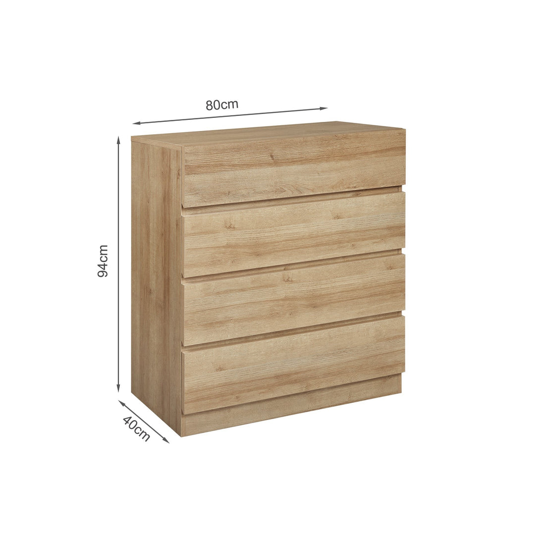 Harris 4 Drawers Tallboy - Oak
