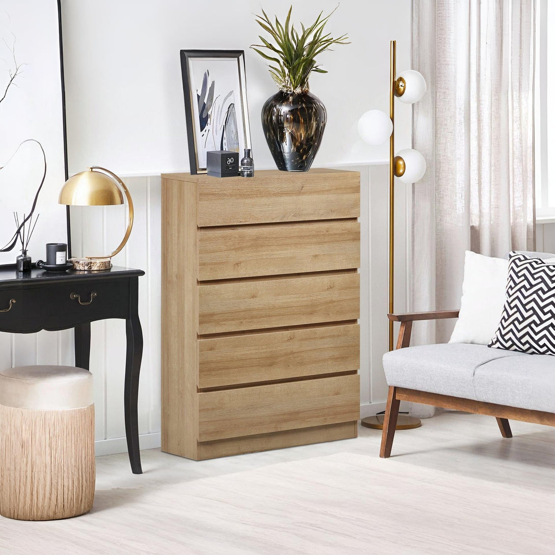 Harris 5 Drawers Tallboy - Oak