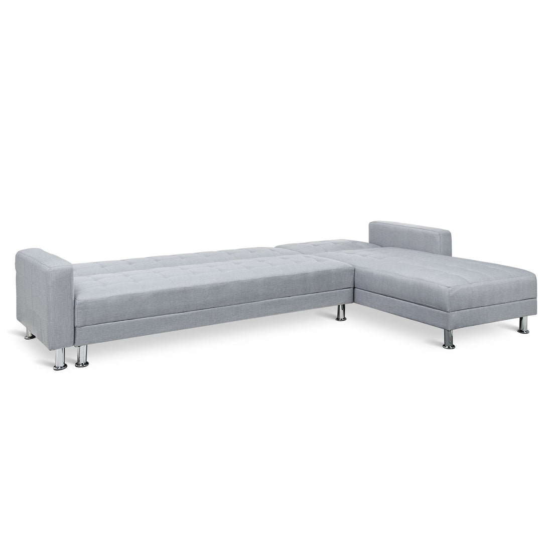 Minnesota 5 Seater Sofa Bed Futon with Chaise - Grey