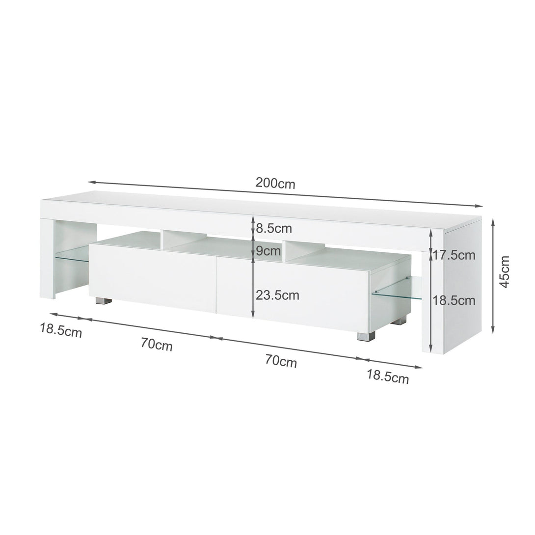 Arvada 2m LED Entertainment Unit - White