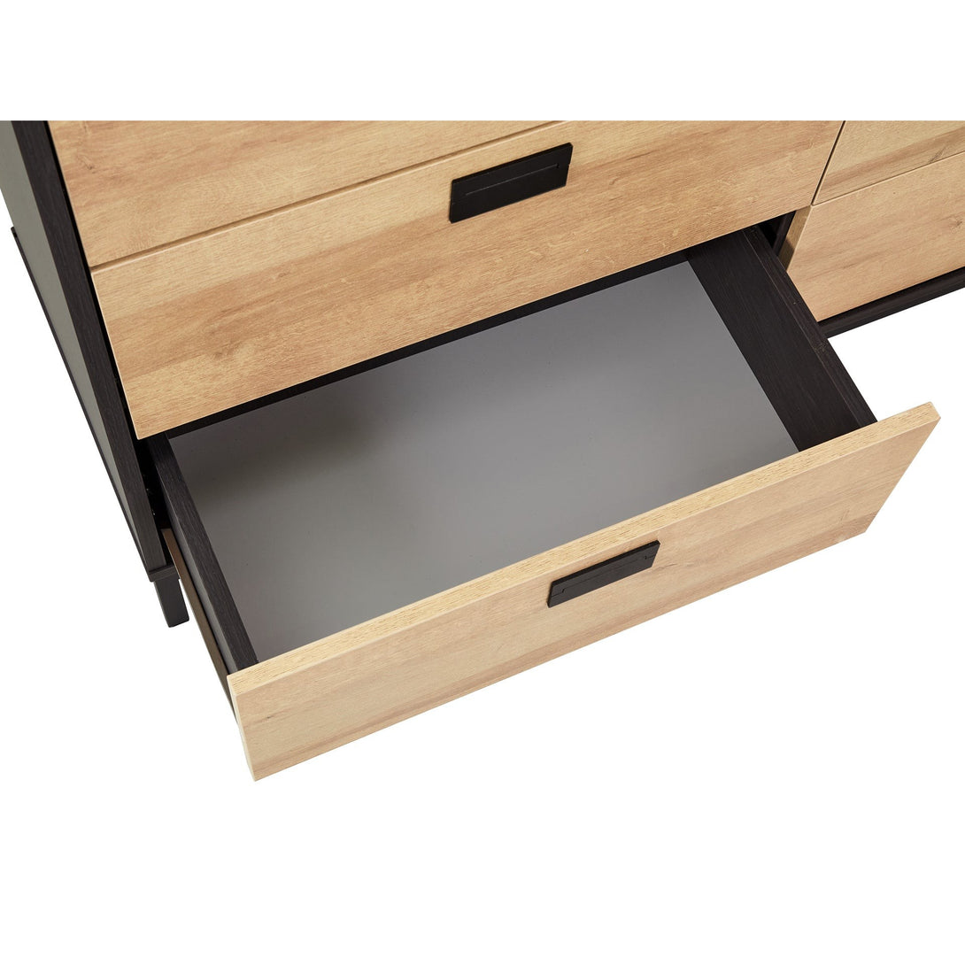Morris Wooden Low Boy 6 Drawers - Oak