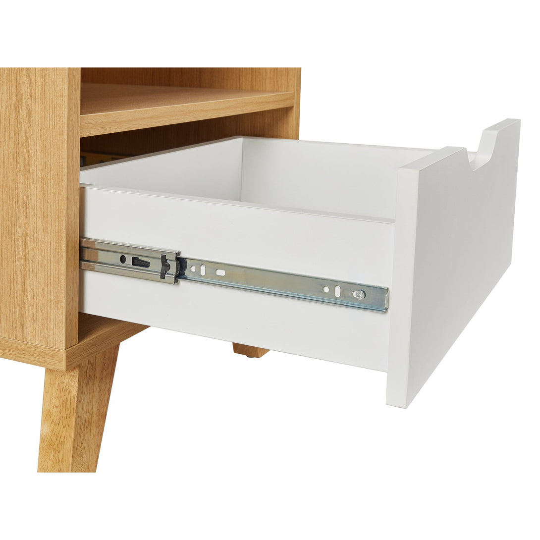 Schertz Wooden Bedside Table - Oak