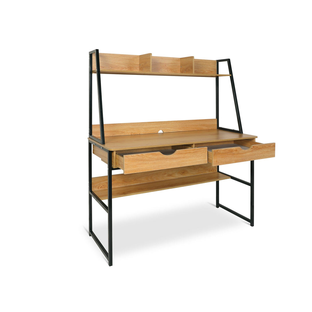 Siya 120cm Computer Study Desk with Drawers - Walnut