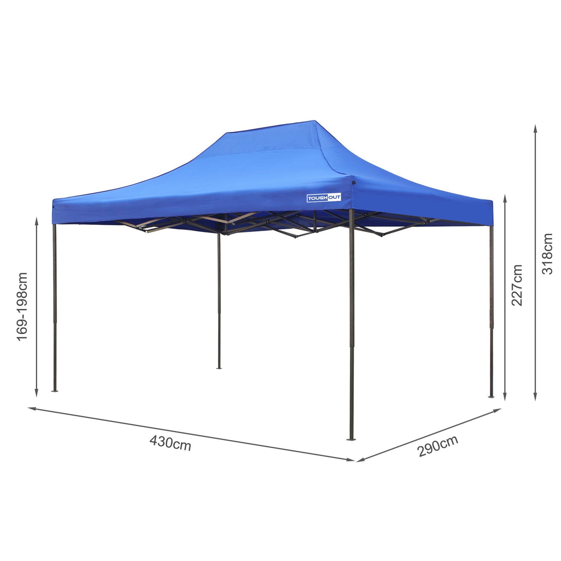 Toughout Breeze Gazebo 3 x 4.5m - Blue