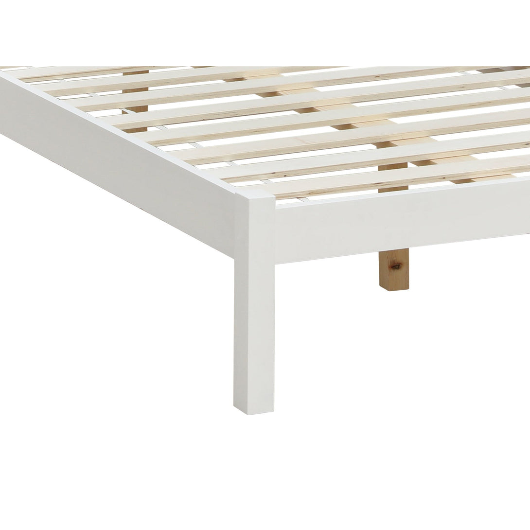 Baker King Single Wooden Bed Frame - White