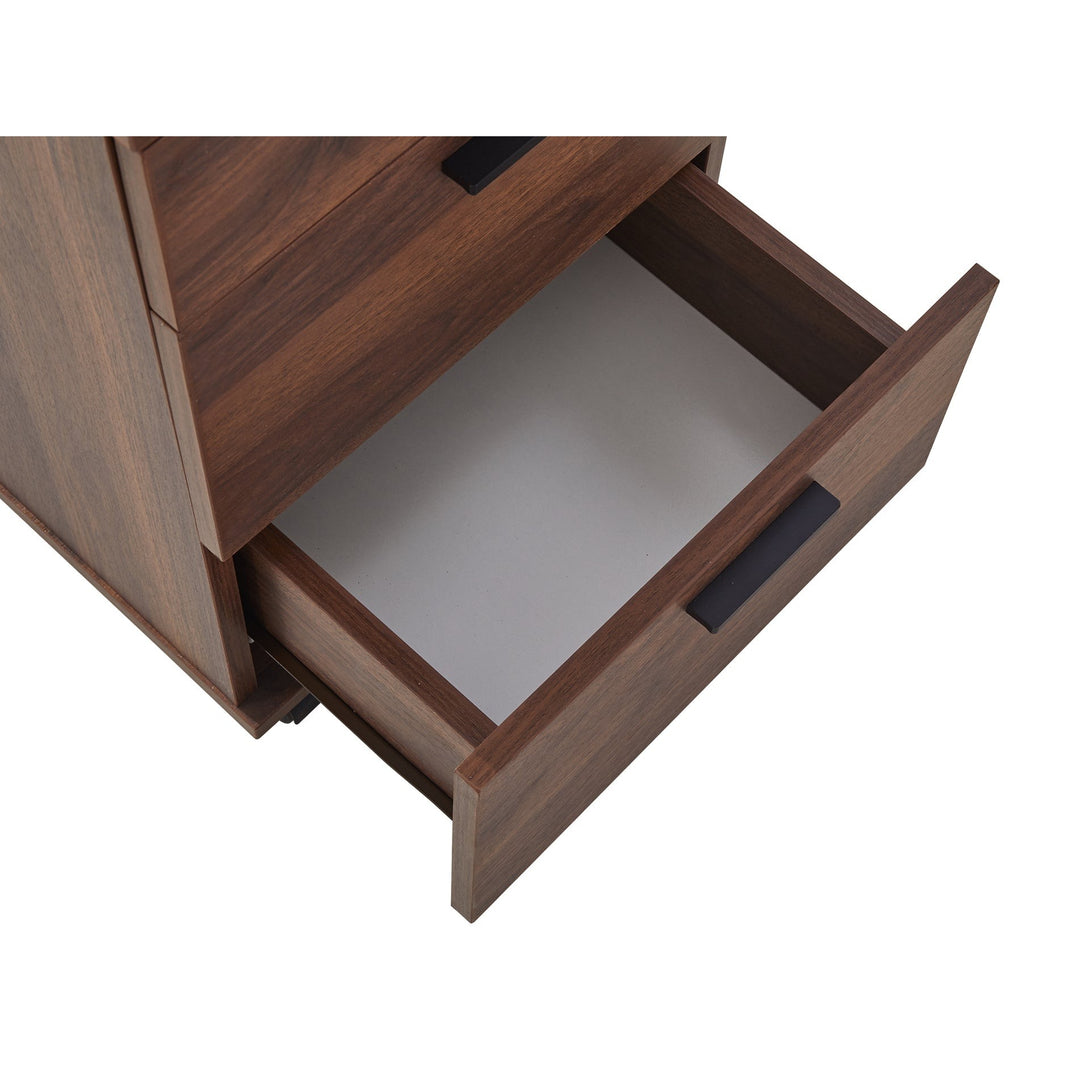 Nakia 3 Drawer Filing Cabinet - Walnut