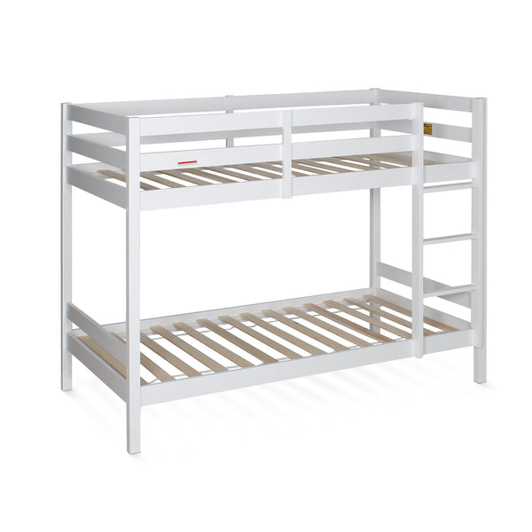 Maroon Single Wooden Bunk Bed Frame - White