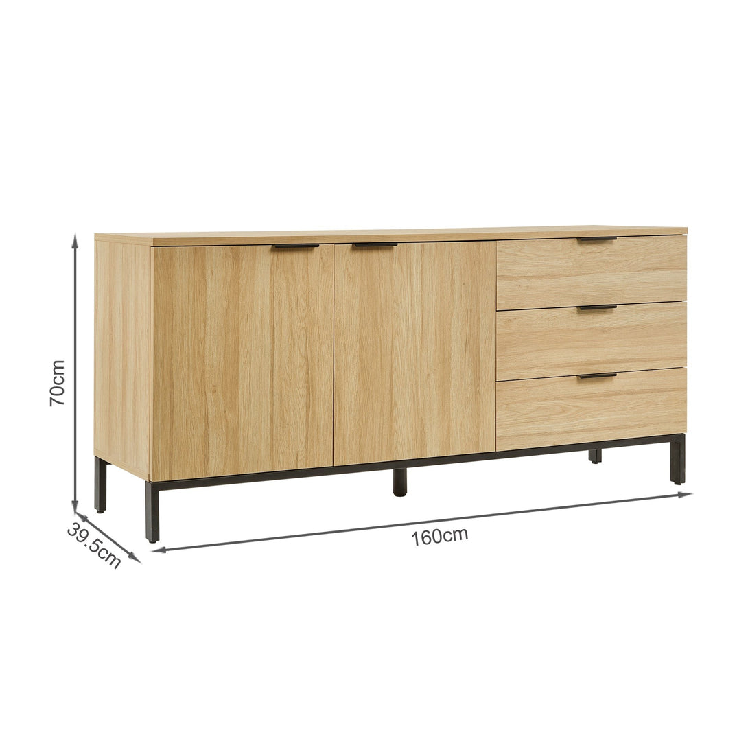 Ocala Sideboard Buffet Table with Drawer - Oak