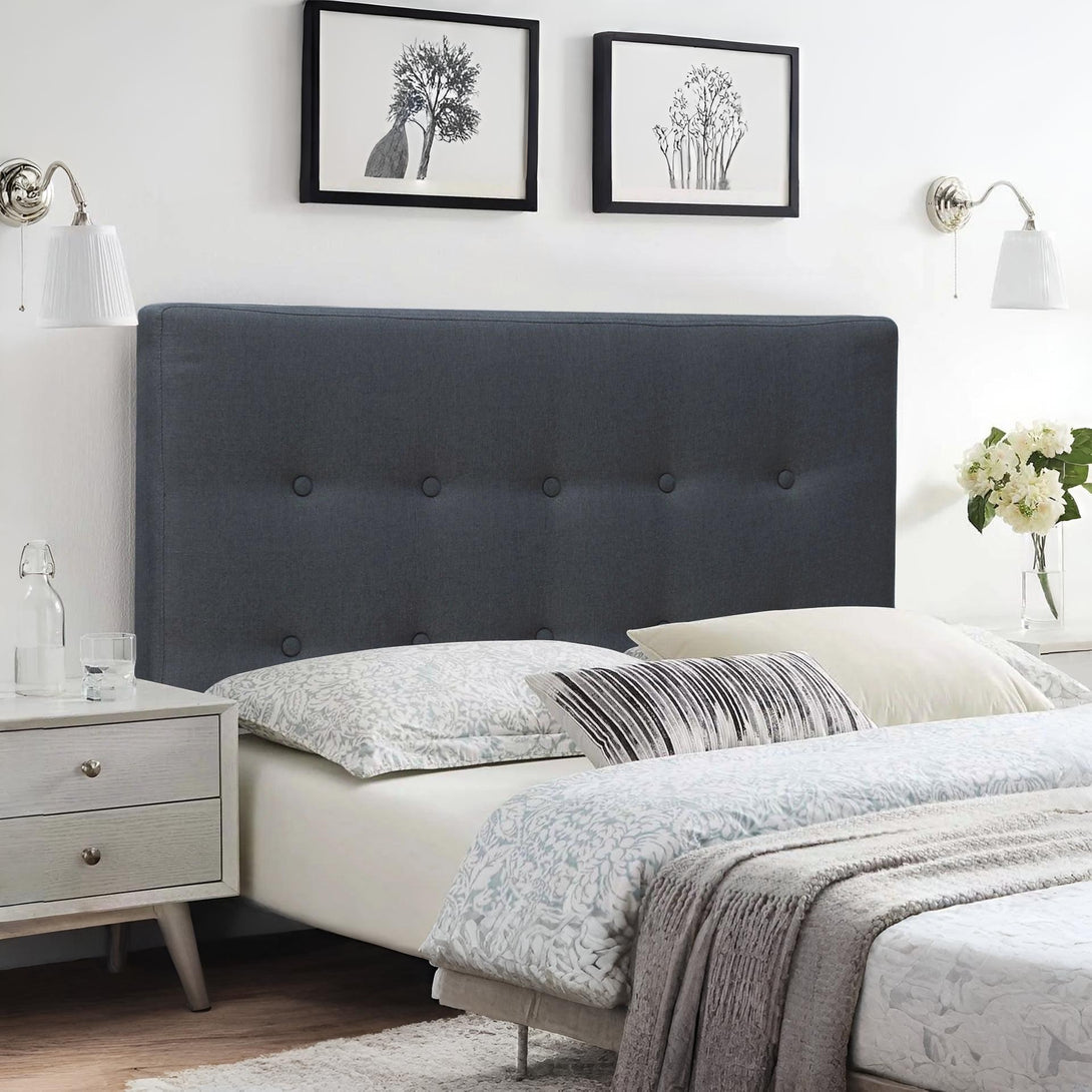 Susan King Single Fabric Upholstered Headboard - Charcoal