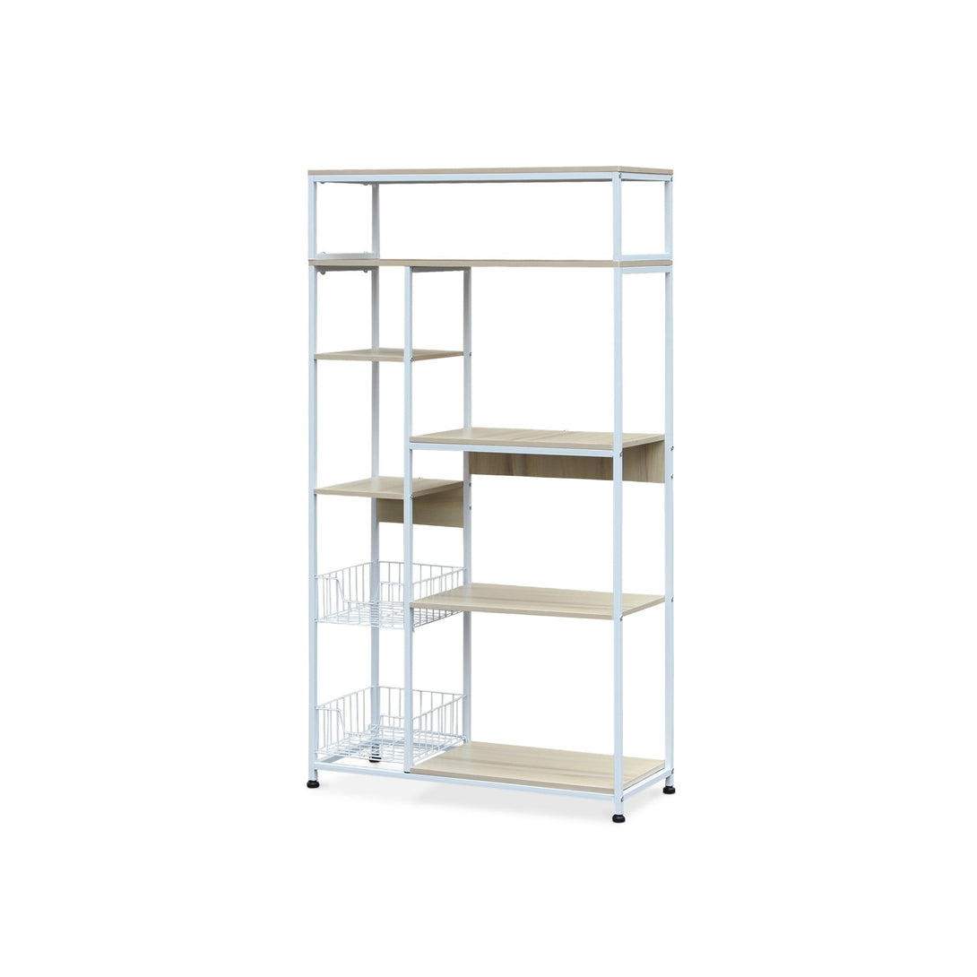 Nyos Kitchen Storage Shelf Microwave Stand with Baskets