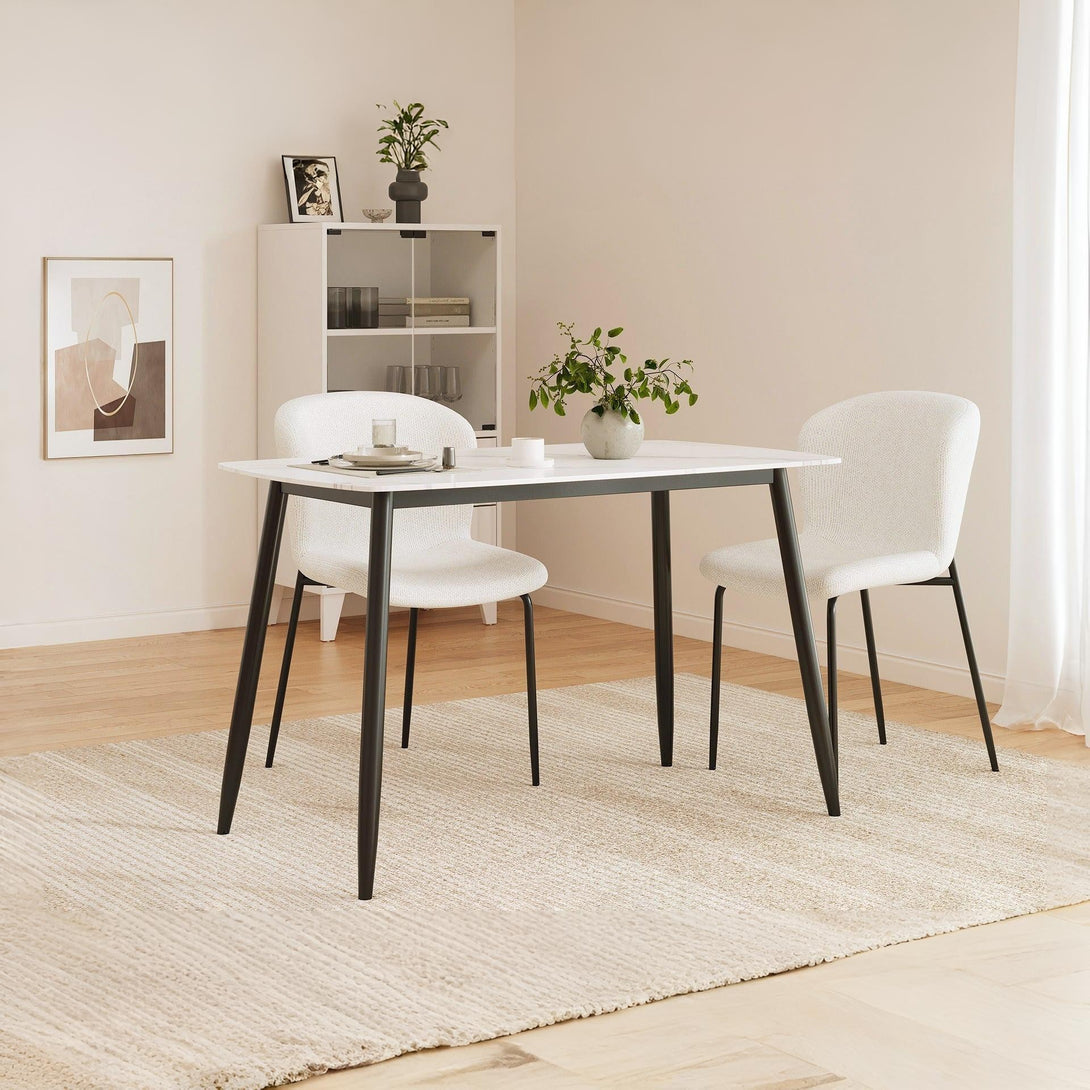 Adley Matt Ceramic Dining Table 120 x 69.5cm - White