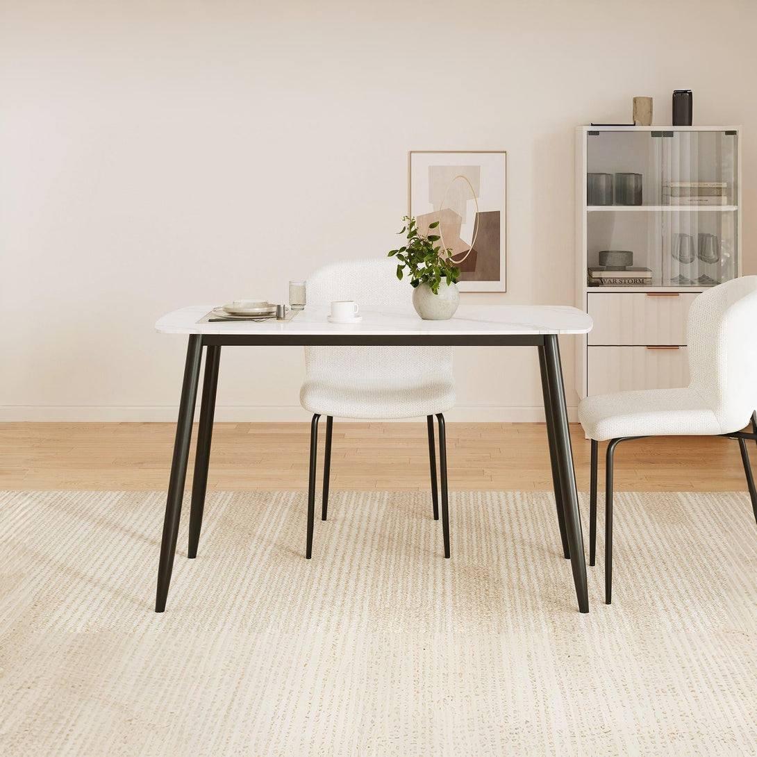 Adley Matt Ceramic Dining Table 120 x 69.5cm - White